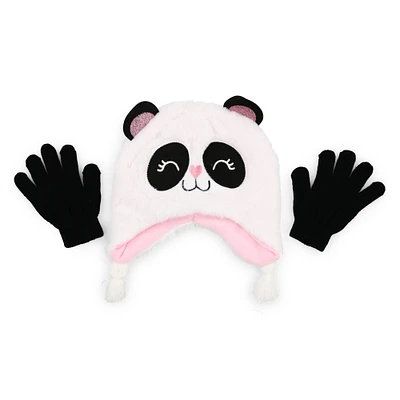 kid's winter hat & gloves - panda