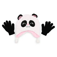 kid's winter hat & gloves - panda