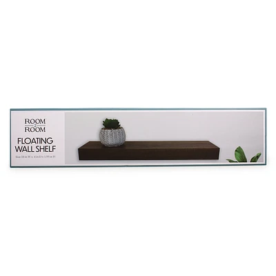 woodgrain floating wall shelf 18in