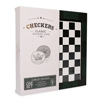 checkers classic wooden game