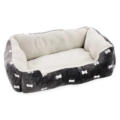 plush cuddler pet bed, metallic foil prints 14in x 20in