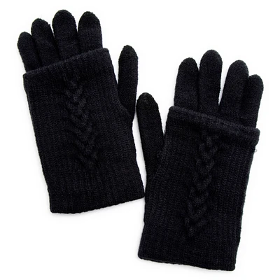 2 1 cable knit gloves w/ texting tips