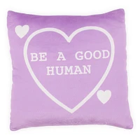 be a good human candy heart throw pillow 14in