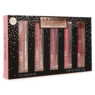 l.a. colors® nude scene lip gloss set 5-piece