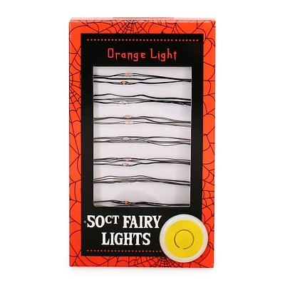 halloween orange LED fairy lights 17ft
