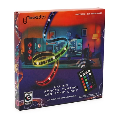 unlocked lvl™ gaming LED color changing light strip w/ remote control 3.25ft