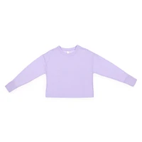 juniors lavender cropped sweatshirt top