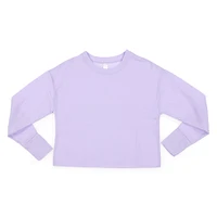 juniors lavender cropped sweatshirt top