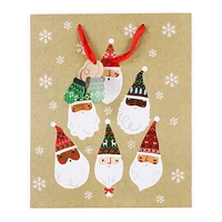 holiday large gift bag 10in x 12in - santas