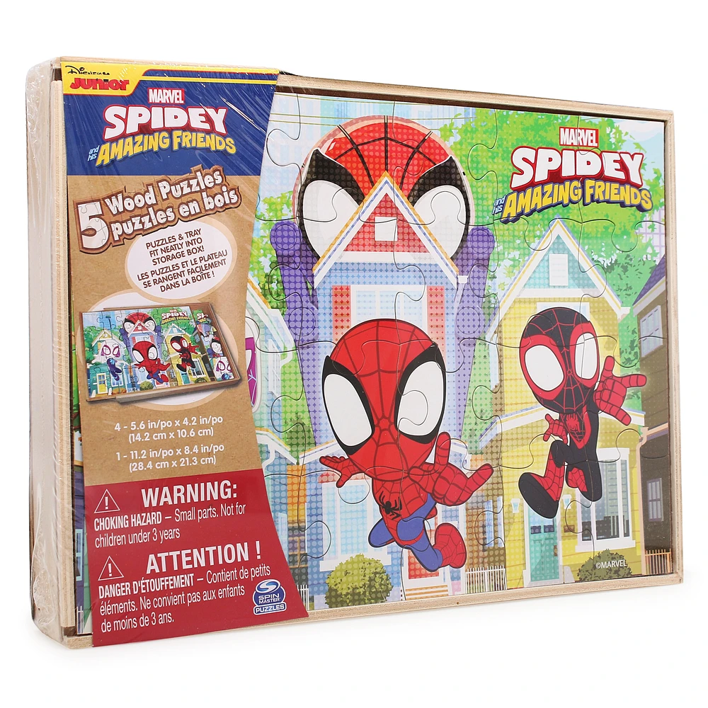 marvel® spidey and his amazing friends 5 wood puzzles set