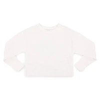 juniors white cropped sweatshirt top