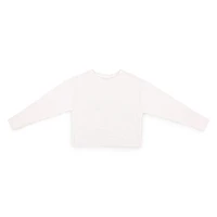 juniors white cropped sweatshirt top