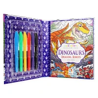 kaleidoscope coloring dinosaurs, dragons, robots coloring kit