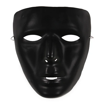 blank black halloween costume mask