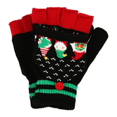 holiday flip-top gloves