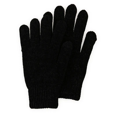 chenille knit gloves - solid colors