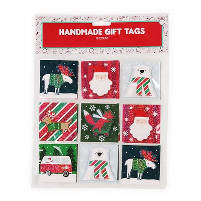 handmade holiday gift tags 18-count