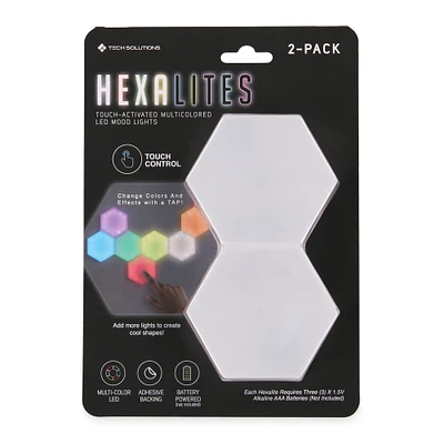 hexalites multi-color touch-activated LED mood lights 2-pack