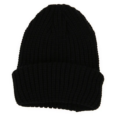 thick-knit thermal beanie hat with lining