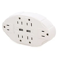 6 outlet & 2 USB port universal wall plate charger