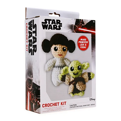 star wars™ crochet kit - make your own princess leia & yoda crochet figures