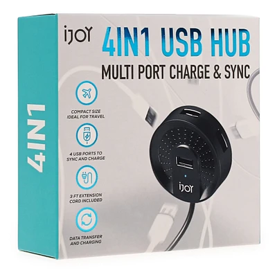 4-in-1 usb hub multi-port charger