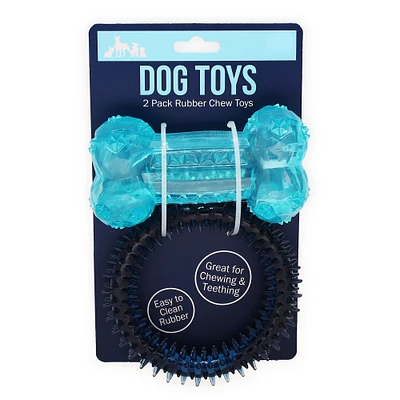 rubber dog chew toys 2-pack