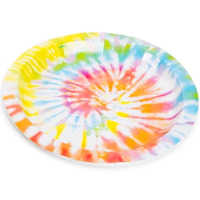 Tie Dye Paper Plates 8-Count 9in