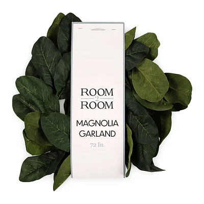 faux magnolia leaf garland 72in