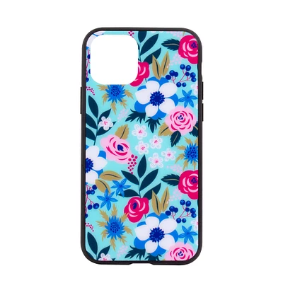 iPhone 12/12 Pro tempered glass phone case - floral