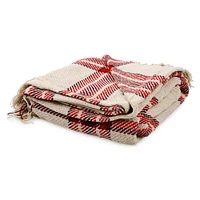 plaid light cotton throw blanket 50in x 60in