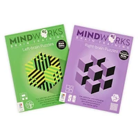mindworks training puzzle books bundle - left brain & right brain puzzles