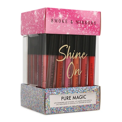 smoke & mirrors shine on pure magic 15-piece lip set