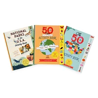 kid's world activity book bundle: national parks, maps of the world, the 50 states