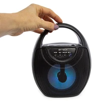 top handle portable speaker w/ FM radio, mic, LED lights