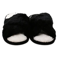 high pile faux fur slippers