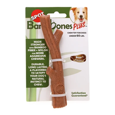 spot bambones plus® chew toy for dogs under 60lbs, beef flavor