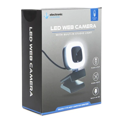 LED web cam with mic & built-in studio light