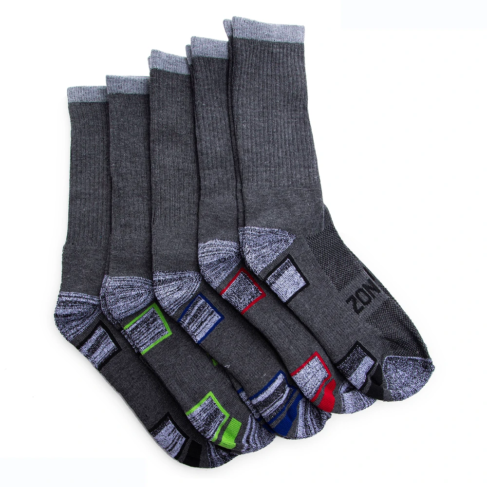 Guys Cushioned in Zone Crew Socks 5 Pack