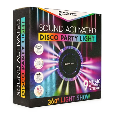 sound-activated disco party light with 42 LED lights