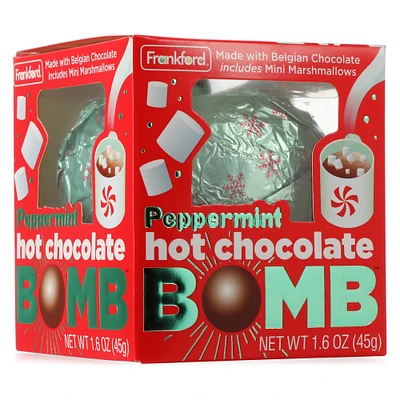 peppermint hot chocolate bomb with mini marshmallows 1.6oz