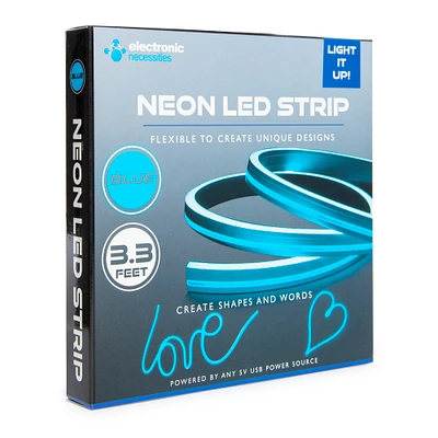 flexible neon LED strip light 3.3ft, usb-powered