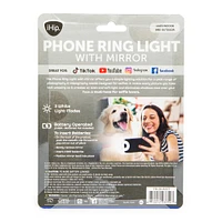clip-on LED ring light with mirror