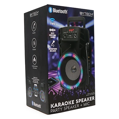 bluetooth® karaoke party speaker + mic with FM radio