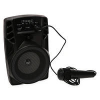 bluetooth® karaoke party speaker + mic with FM radio