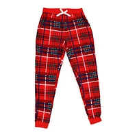 juniors holiday pajama joggers - plaid