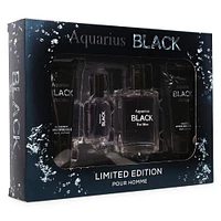 aquarius black for men pour homme  3-piece gift set