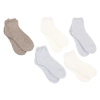 ladies quarter-length slipper socks, 5 pairs