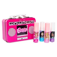 barbie® lip gloss 4-pack with tin