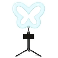 exclusive Dixie & Charli collection 6in heart-shaped LED ring light with phone holder remote